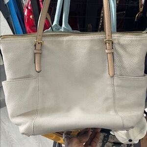 Michael Kors Cream Leather Tote